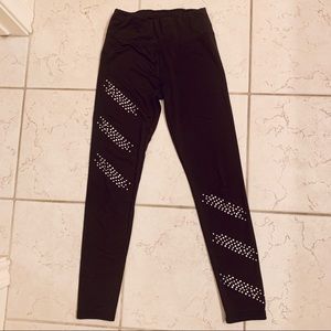 JUSTICE Black Leggings with Silver Crystals (12)